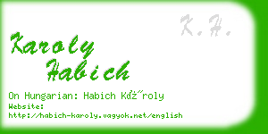 karoly habich business card